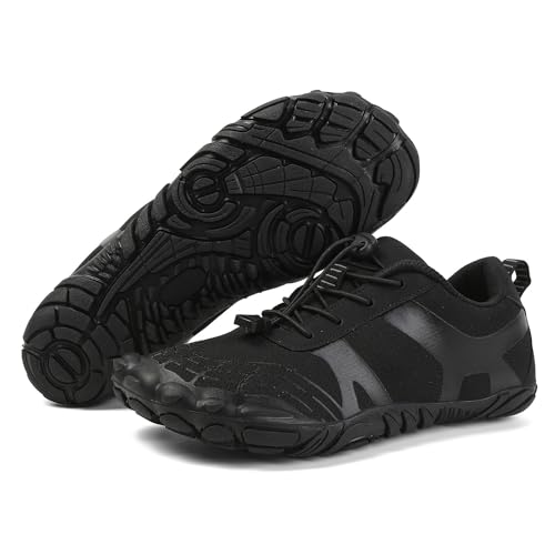 Bailey Xingqi Damen Herren Schnell trocknende Wasserschuhe Barfußschuhe, rutschfeste Aquasportschuhe für Orientierungslauf Segeln Hill-Walki（Schwarz 37） von Bailey Xingqi