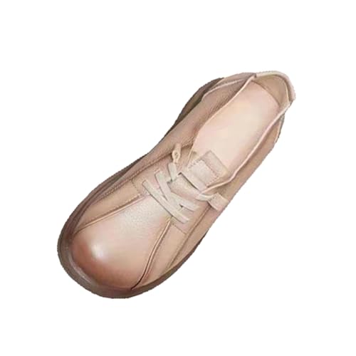 Bailey Xingqi Damen Plateau Oxford Schuhe Retro Leder Runde Zehen Schnürschuhe Chunky Oxfords Sattelschuhe（2281 Bean Paste 40） von Bailey Xingqi