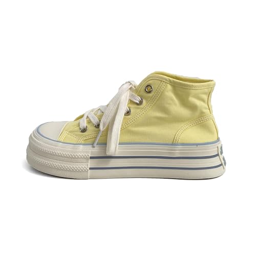 Bailey Xingqi Damen Sneaker Plateauabsatz Canvas Chunky Freizeitschuhe Y2K High-Top Schuhe Alltag Leichte & rutschfest 1191 Gelb EU 38 Bailey Xingqi Damen Sneaker Plateauabsatz Canvas Chunky Freizeitschuhe Y2K High-Top Schuhe Alltag Leichte & rutschfest 1191 Gelb EU 38 von Bailey Xingqi