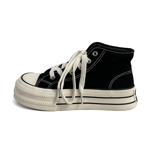 Bailey Xingqi Damen Sneaker Plateauabsatz Canvas Chunky Freizeitschuhe Y2K High-Top Schuhe Alltag Leichte & rutschfest 1191 Schwarz EU 39 Bailey Xingqi Damen Sneaker Plateauabsatz Canvas Chunky Freizeitschuhe Y2K High-Top Schuhe Alltag Leichte & rutschfest 1191 Schwarz EU 39 von Bailey Xingqi