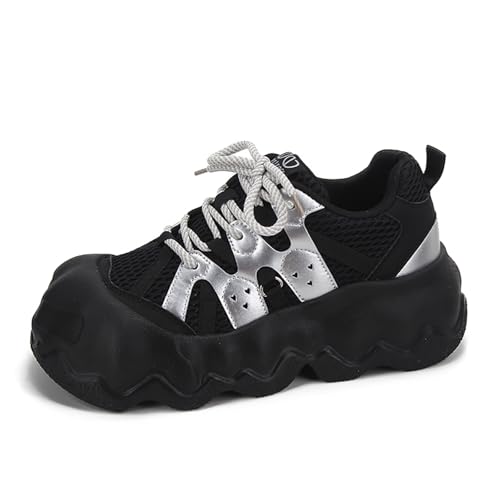 Bailey Xingqi Damen Sneaker mit Plateau Leichte Canvas Freizeitschuhe Atmungsaktive Bequem-Sneaker 651 Schwarz EU Größe 39 von Bailey Xingqi