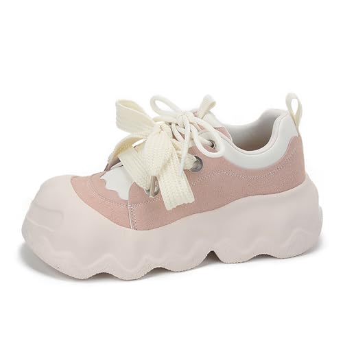 Bailey Xingqi Damen Sneaker mit Plateau Leichte Canvas Freizeitschuhe Atmungsaktive Bequem-Sneaker 655 Rosa EU Größe 39 von Bailey Xingqi