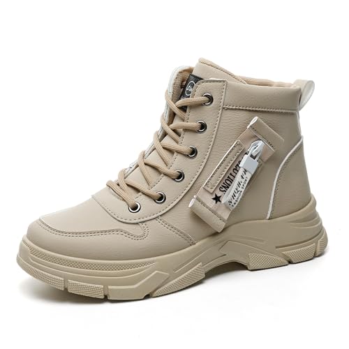 Bailey Xingqi Damen Wasserdichte Schneestiefel mit Kunstfellfutter Winter Stiefeletten für Outdoor Wandern und Freizeit 2556 Khaki Größe 38 von Bailey Xingqi