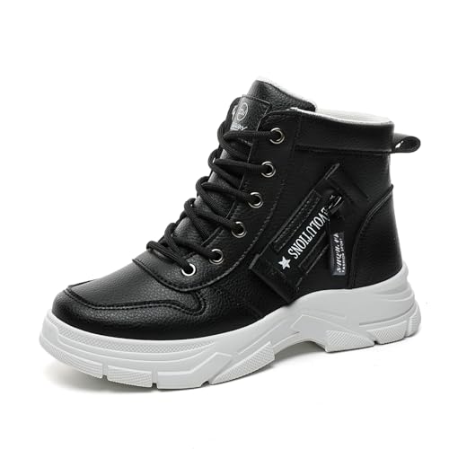 Bailey Xingqi Damen Wasserdichte Schneestiefel mit Kunstfellfutter Winter Stiefeletten für Outdoor Wandern und Freizeit 2556 Schwarz Größe 38 von Bailey Xingqi