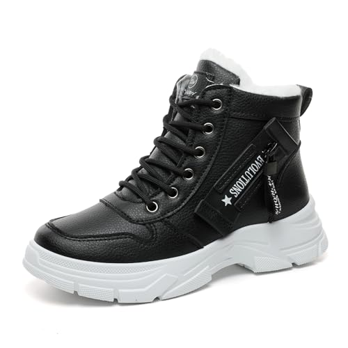 Bailey Xingqi Damen Wasserdichte Schneestiefel mit Kunstfellfutter Winter Stiefeletten für Outdoor Wandern und Freizeit 2557 Schwarz Größe 39 von Bailey Xingqi