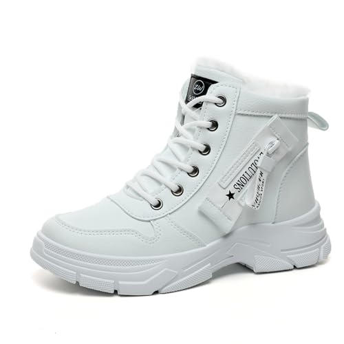 Bailey Xingqi Damen Wasserdichte Schneestiefel mit Kunstfellfutter Winter Stiefeletten für Outdoor Wandern und Freizeit 2557 Weiß Größe 42 von Bailey Xingqi