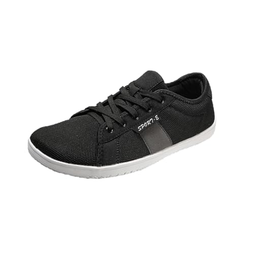 Bailey Xingqi Unisex Barfußschuhe Damen Herren Minimalistische Barfußschuhe Atmungsaktive Bequeme Leichte Walking Sneaker（Schwarz Weiß 46） von Bailey Xingqi