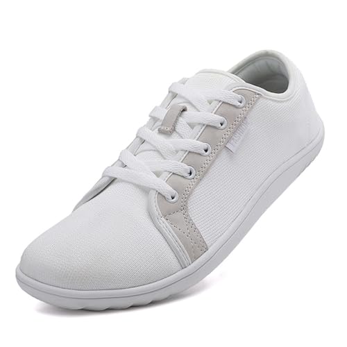 Bailey Xingqi Unisex Minimalistische Barfußschuhe Damen Herren Leichte Barfußschuhe Große Breite Mode Sneaker（6068 Weiß 39） von Bailey Xingqi