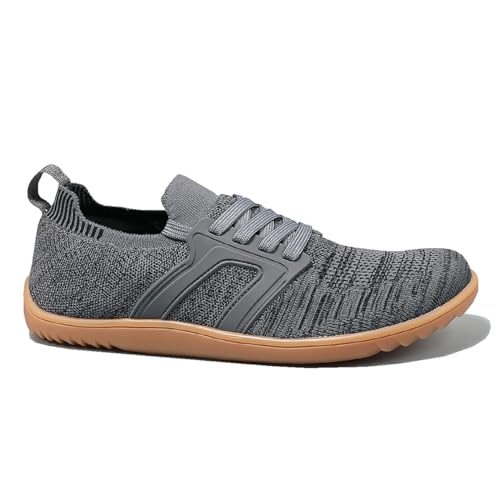 Bailey Xingqi Unisex Minimalistische Barfußschuhe Damen Herren Leichte Barfußschuhe Große Breite Mode Sneaker（6069 Dunkelgrau 37） von Bailey Xingqi