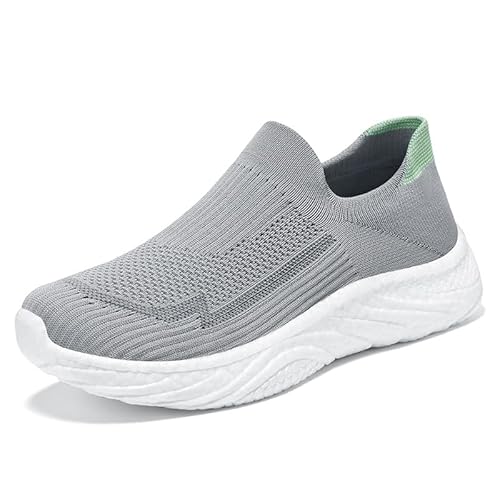 Herren Soft Sole Orthopädische Schuhe Slip on Arch Support Walking Sneakers Bequeme atmungsaktive Mesh Schuhe（5105 Grau 39） von Bailey Xingqi