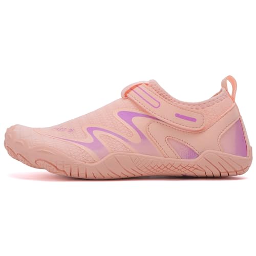 Wasserschuhe Damen Herren Schnell trocknende Outdoor-Wanderschuhe, rutschfest Aqua Sportschuhe zum Surfen, Tauchen, Segeln, Reisen（Rosa 38） von Bailey Xingqi