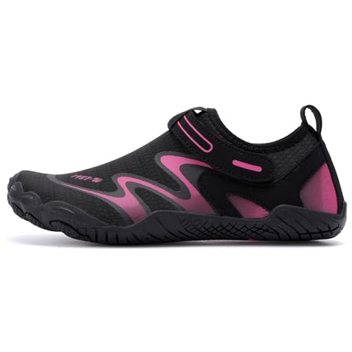 Wasserschuhe Damen Herren Schnell trocknende Outdoor-Wanderschuhe, rutschfest Aqua Sportschuhe zum Surfen, Tauchen, Segeln, Reisen（Rosenrot 38） von Bailey Xingqi