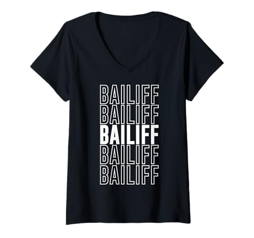 Damen Gerichtsvollzieher T-Shirt mit V-Ausschnitt Damen Gerichtsvollzieher T-Shirt mit V-Ausschnitt von Bailiff Apparel