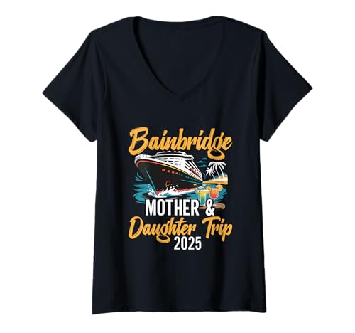 Damen Bainbridge Island Souvenirs Strand Mutter Bainbridge Island T-Shirt mit V-Ausschnitt Damen Bainbridge Island Souvenirs Strand Mutter Bainbridge Island T-Shirt mit V-Ausschnitt von Bainbridge Island Outfit For Summer Vacation