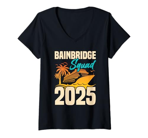 Damen Washington Vacation Travel Squad Bainbridge Island T-Shirt mit V-Ausschnitt Damen Washington Vacation Travel Squad Bainbridge Island T-Shirt mit V-Ausschnitt von Bainbridge Island Outfit For Summer Vacation