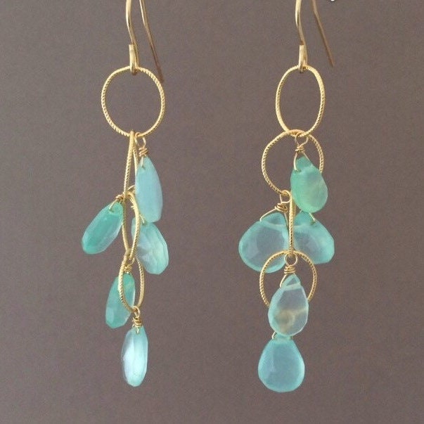 Blaue Chalcedon Edelstein Ohrringe | Gold Vermeil Oder Sterling Silber Blaue Chalcedon Edelstein Ohrringe | Gold Vermeil Oder Sterling Silber von BainbridgeGems