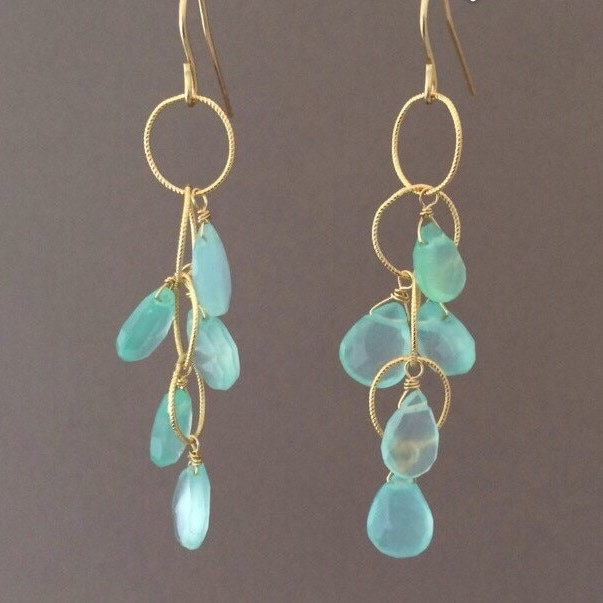 Blaue Chalcedon Edelstein Ohrringe | Gold Vermeil Oder Sterling Silber Blaue Chalcedon Edelstein Ohrringe | Gold Vermeil Oder Sterling Silber von BainbridgeGems