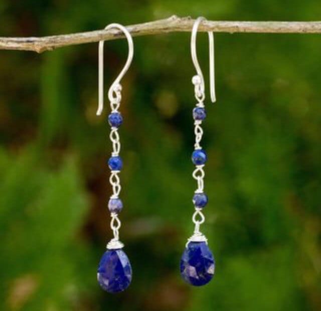 Marineblauer Lapis Und Sterling Silber Oder Gold Vermeil Baumeln Zarte Edelstein Ohrringe Marineblauer Lapis Und Sterling Silber Oder Gold Vermeil Baumeln Zarte Edelstein Ohrringe von BainbridgeGems