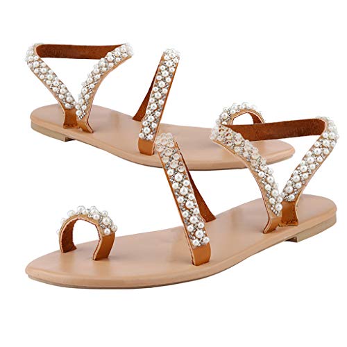 Baiomawzh Damen Sandalen Orthopädische Sommer Schuhe Elegant Sommerschuhe Sommer Sandalen Bequem Sandalen Braun Orthopädische Schuhe Glitzer Weisse Sandalen von Baiomawzh