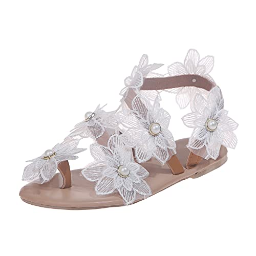 Baiomawzh Damen Schuhe Elegant Und Bequem Orthopädische Sommer Schuhe Schicke Sommer Sandalen Sandaletten Glitzer Sommerschuhe Leichte Leichte Sommerschuhe Weiss Weisse Sandalen von Baiomawzh