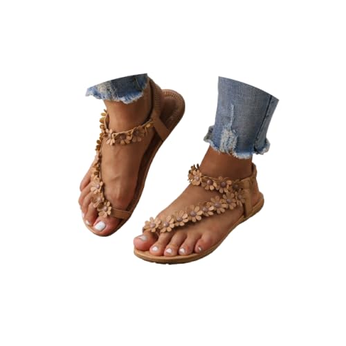 Baiomawzh Sandalen Breite Füße Damen Orthopädische Sommer Sandalen Weiss Damen Schuhe Sommer Schuhe Braun Sandaletten Bequem Weisse Sandalen Schicke Orthopädische Schuhe von Baiomawzh