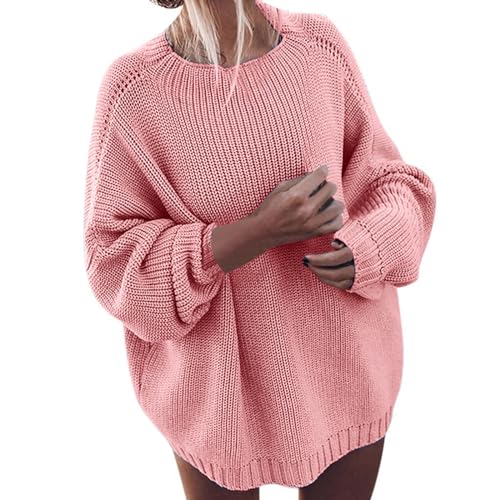 Oversize Pullover Damen Modische Boho Pulli Große Größen Weißes Sweater Elegante Häkelpulli Oversized Casual Strickpullover Pullover Vintage Sweatshirt von Baiomawzh
