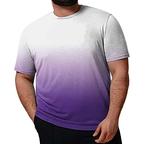 Oversize T Shirt Herren, Oversize Shirt Herren Männer Longshirt Lang Oversized Gym T Shirt Lila 5XL von Baiomawzh