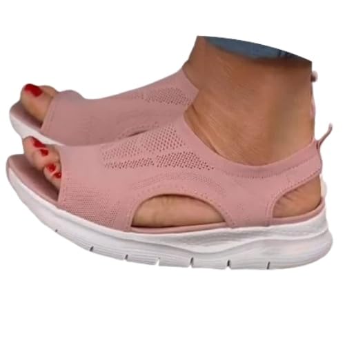 Trekkingsandalen Damen Slingback Muffin Weiche Sohle Sommerschuhe Orthopädische Schuhe Mesh Weite K Bequeme Schuhe Sommer Schuhe Strick Offene Sandalen Orthopädische Sandalen Gesundheitsschuhe von Baiomawzh