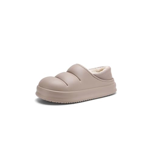 Baisacrafts Herren Ugg Hausschuhe Baumwolle Hausschuhe Herbst und Winter Männer und Frauen Tasche Ferse weiche Brot Sohle für Zuhause Freizeit und einfache Paar Wärme Baumwolle Schuhe, -braun-, 44/45 von Baisacrafts