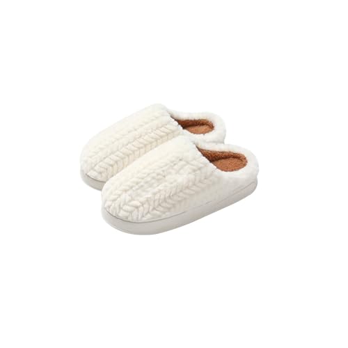Baisacrafts Herren Ugg Hausschuhe Baumwolle Hausschuhe für Frauen warm halten drinnen und bleiben im Winter zu Hause Dicke Sohlen Anti-Rutsch-Haushalt Plüsch Hausschuhe, einfarbig, 36/37 EU von Baisacrafts