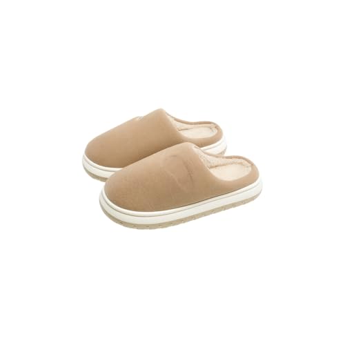 Baisacrafts Herren Ugg Hausschuhe Baumwolle Hausschuhe für den Innenbereich Zuhause im Herbst und Winter Dicke Sohlen Anti-Rutsch und warme Plüsch Hausschuhe, einfarbig, 36/37 EU von Baisacrafts