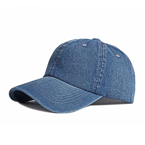 Unisex Baseball Cap Mütze Kappe Hut Jeans Sonnenhut Schirmmütze Hip Hop Cap Verstellbar Basecap Metallclip Sommerhut für Damen Herren Mädchen Jungen Blau von Baiyee