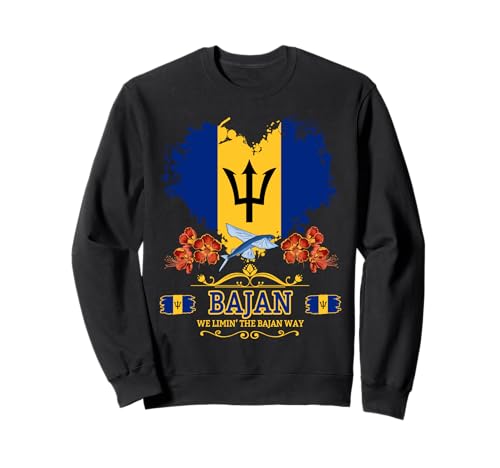 Barbados Flaggen-Outfit Idee für Frauen & Neuheit Bajanwurzeln Sweatshirt von Bajan Flag & Barbados Souvenir Ideas For Kids
