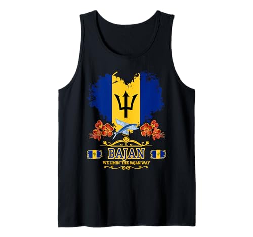 Barbados Flaggen-Outfit Idee für Frauen & Neuheit Bajanwurzeln Tank Top von Bajan Flag & Barbados Souvenir Ideas For Kids
