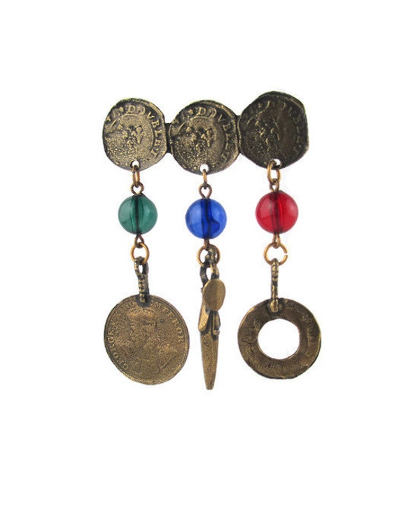 König George V Kaiser Brosche/Ein Viertel Anna Indien 1918 Münze Britisch Replik 1 Pice Pin /Mumbai Kalkutta von BajanLizard