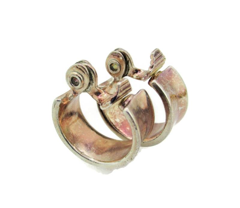 Monet 3/4 "Chubby Creolen/Signiert Lc - Liz Claiborne Kupfer Ton Wash Über Versilberte Clip Ons von BajanLizard
