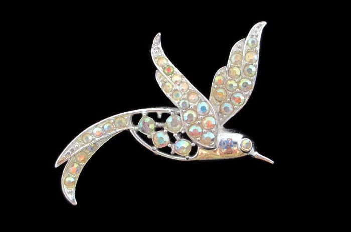 Vintage Sarah Coventry Bird Of Paradise Ab Strass Silber Ton Brosche von BajanLizard