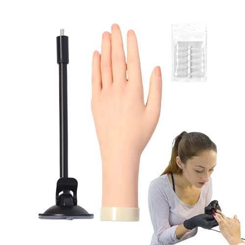 Bajbumgn Fake Hand For Nails | Künstliche Nagelhand | Biegsames Realistisches Silikon Fingermannequin Mit Gelekleber Saugnapf Für Teenager Mädchen Anfänger Acryl Auftrag Und Vorbereitung Auf von Bajbumgn
