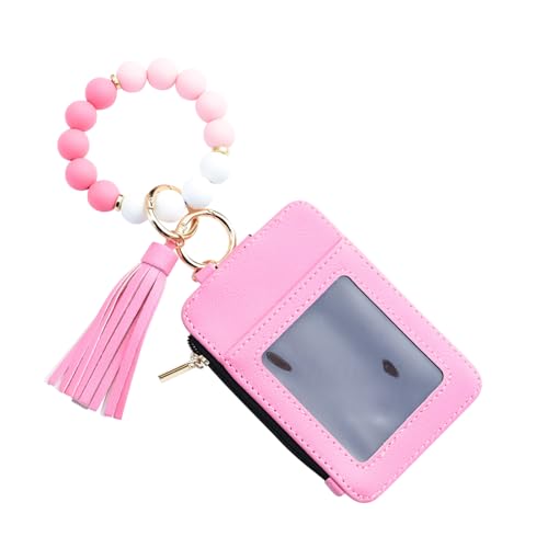 Bajbumgn Handgelenksband Schlüsselanhänger mit Portemonnaie,Armbandtasche mit perlenbesetzter Quaste - Kartenetui Organizer für die Damen,Party Verabredung Geburtstag Feiertag Urlaub Einkaufen Reisen von Bajbumgn