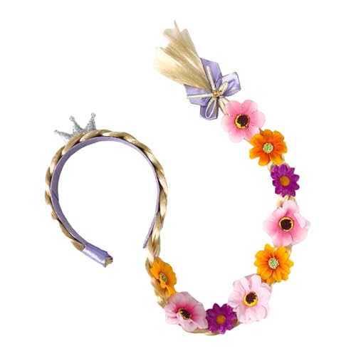 Bajbumgn Prinzessin Stirnbänder für Mädchen, Kinder Perücken Mädchen - Prinzessin Dress Up Perücken,Buntes weiches Styling -Werkzeug hautfreundliches realistisches Haarstück für Cosplay von Bajbumgn