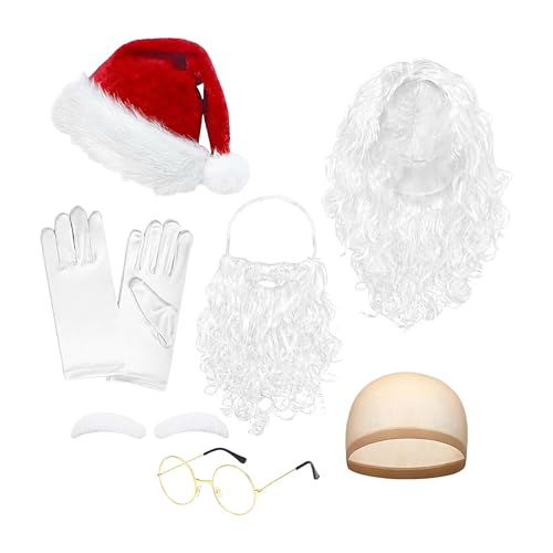 Bajbumgn Santa Bart Mit Hut,Weihnachtsmann Kostümzubehör Für Cosplay | Weihnachtliches Rollenspielzubehör Für Familie Männer Frauen Jugendliche Bajbumgn Santa Bart Mit Hut,Weihnachtsmann Kostümzubehör Für Cosplay | Weihnachtliches Rollenspielzubehör Für Familie Männer Frauen Jugendliche von Bajbumgn