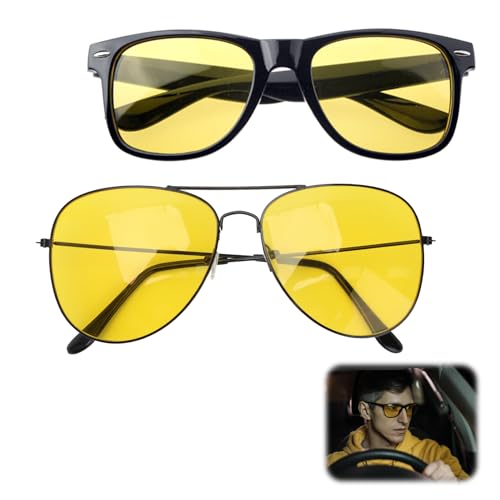 2 Stück Fahrbrille Nachtsichtbrille Autofahren für Herren Damen Blendschutz-Fahrbrille Polarisiert Sonnenbrille Astigmatismus-Nachtfahrbrille Geeignet für Nachtfahrten Radfahren Geschenke Muttertag 2 Stück Fahrbrille Nachtsichtbrille Autofahren für Herren Damen Blendschutz-Fahrbrille Polarisiert Sonnenbrille Astigmatismus-Nachtfahrbrille Geeignet für Nachtfahrten Radfahren Geschenke Muttertag von BakeWhiz