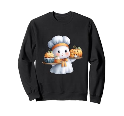 Cute Ghost Baker Halloween Chef Spooky Baking Men Women Sweatshirt von Baker Baking Lover