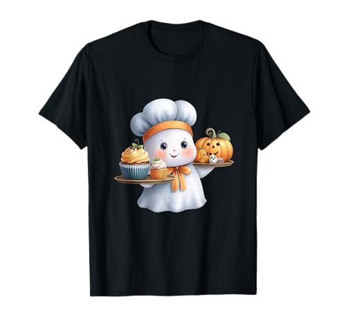 Cute Ghost Baker Halloween Chef Spooky Baking Men Women T-Shirt von Baker Baking Lover