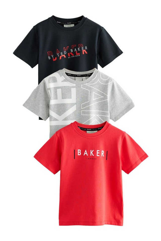 Baker by Ted Baker T-Shirt 3 x Baker by Ted Baker Grafik-T-Shirts Baumwolle (3-tlg) von Baker by Ted Baker