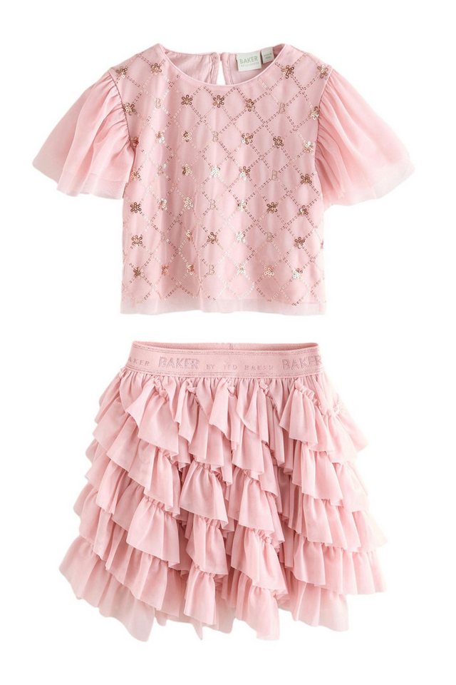 Baker by Ted Baker Top & Rock Baker by Ted Baker Mesh-Oberteil und Rüschenrock (2-tlg) von Baker by Ted Baker