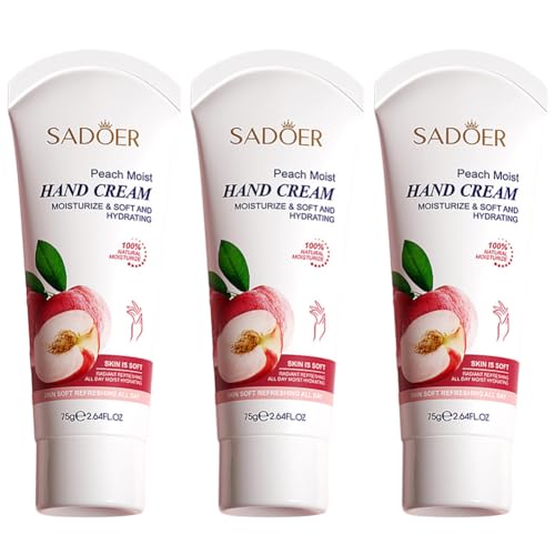 75 g x 3 Stück Feuchtigkeitsspendende Handcreme für trockene Hände Feuchtigkeitsspendende und nährende Handlotion Handcreme für die tägliche Pflege Nicht fettend Handcreme Set mit Fruchtduft von BakerMiche