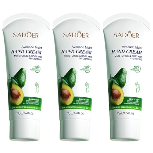 75 g x 3 Stück Feuchtigkeitsspendende Handcreme für trockene Hände Feuchtigkeitsspendende und nährende Handlotion Handcreme für die tägliche Pflege Nicht fettend Handcreme Set mit Fruchtduft von BakerMiche