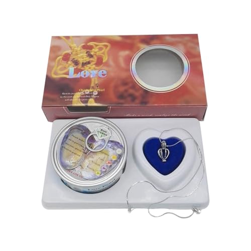 Love Wish Perlen Kit für Erwachsene und Kinder Make a Wish Kit Love Creations Kit DIY Austernperlen Halsketten Kit Süßwasser Zuchtperle Herzkäfig Medaillon Anhänger Halskette von BakerMiche