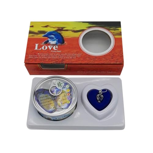 Love Wish Perlen Kit für Erwachsene und Kinder Make a Wish Love Creations DIY Austernperlen Halsketten Kit Süßwasser Zuchtperle Herzkäfig Medaillon Anhänger Halskette von BakerMiche